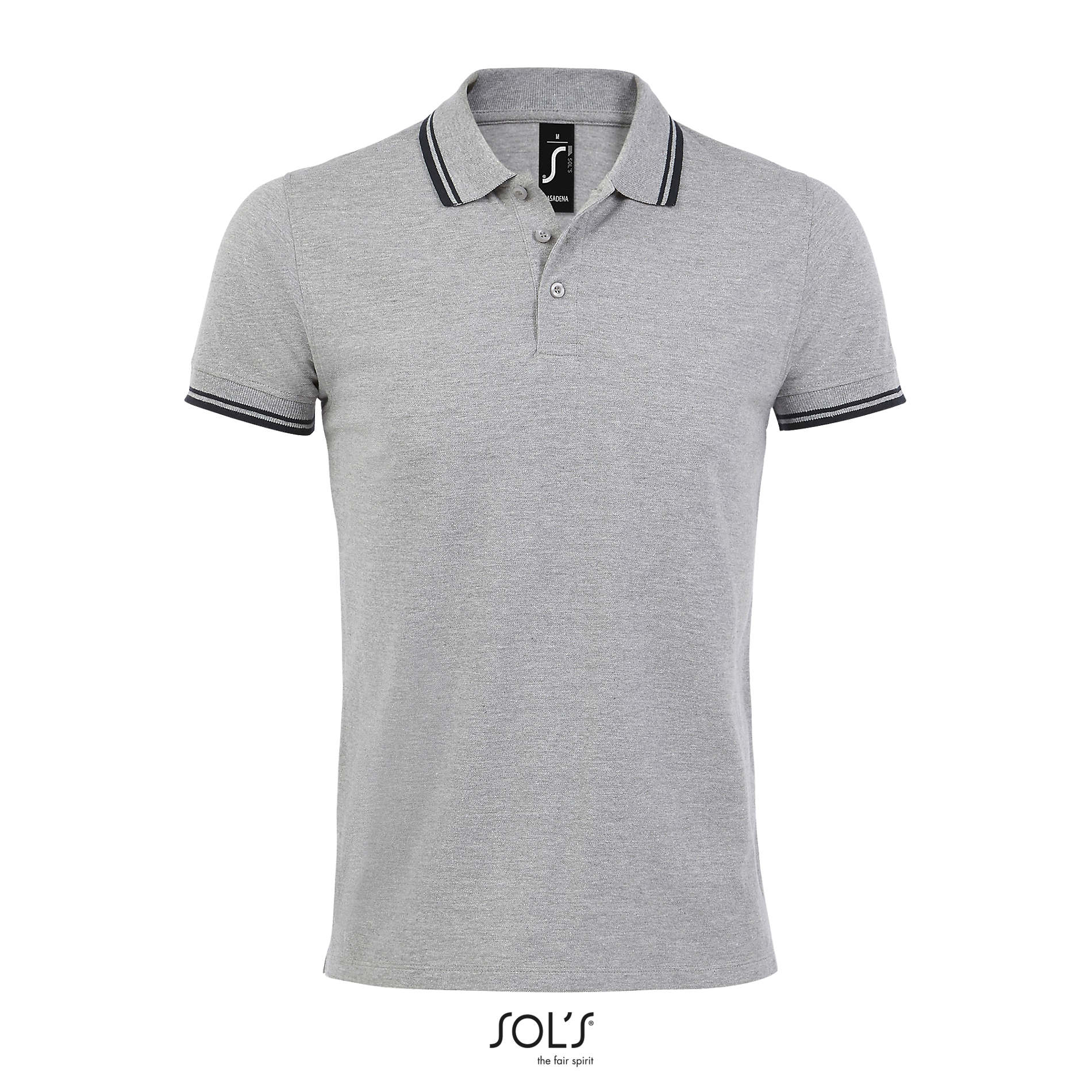 Polo personnalisable Homme 200g - PASADENA Gris et Marine